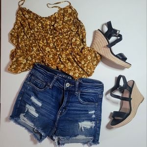 🌷American Eagle High Rise Shortie Next Level Stretch Size 0 Shorts